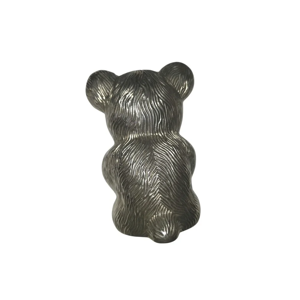 Vintage Silver Plated Bear Bank